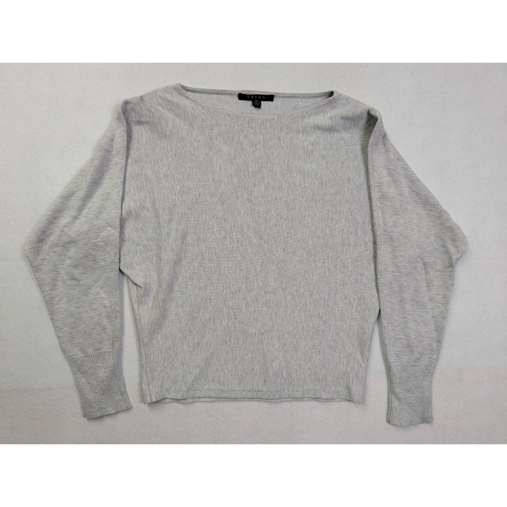 Cyrus Womens Pullover Sweater XS Boat Neck Long Sleeve Gray